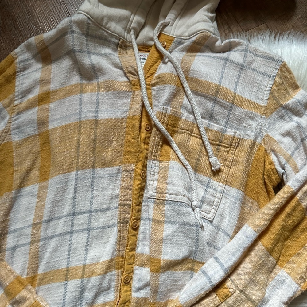 AMERICAN EAGLE Cozy Cabin Oversized Hoodie Flannel - Picture 7 of 8